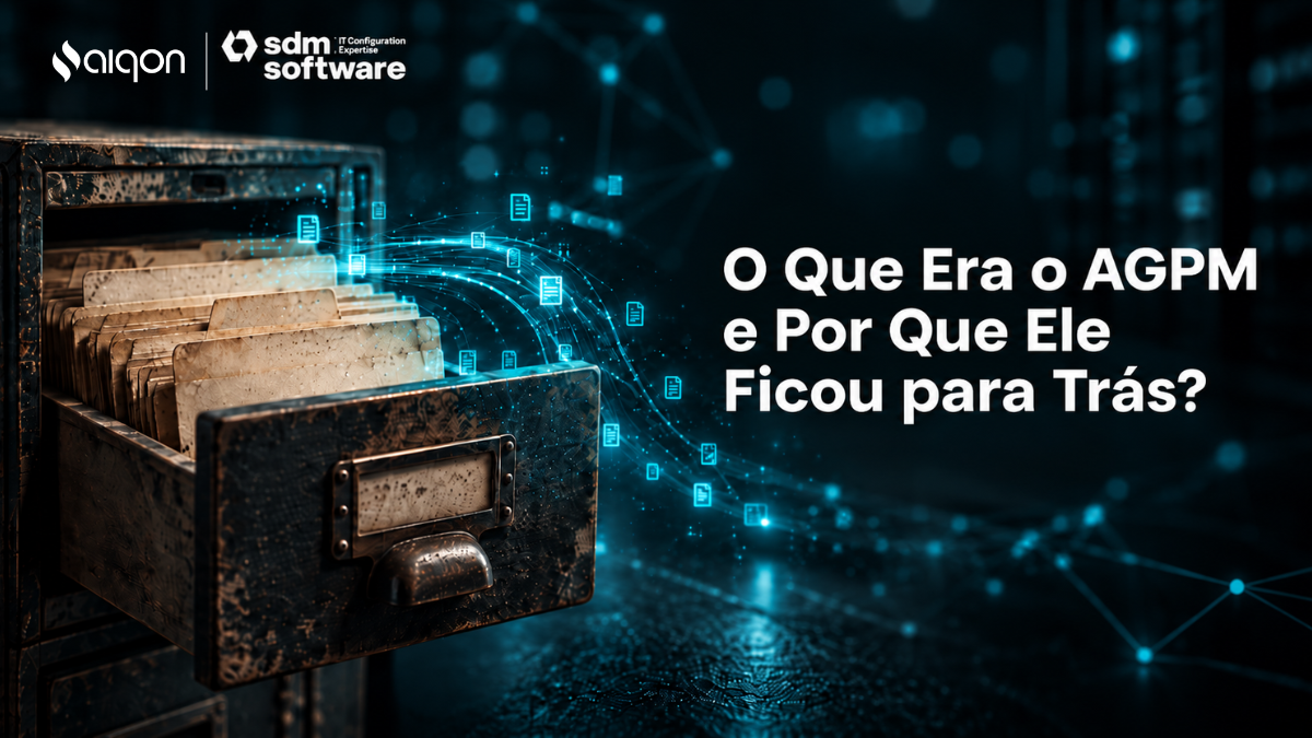 Arquivo de fichas antigo sendo digitalizado com o título: O que era o AGPM e por que ele ficou para trás?